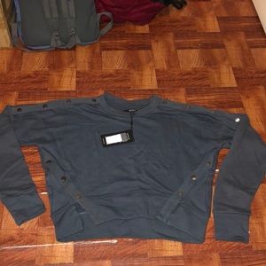 dark grey long sleeve snap pullover